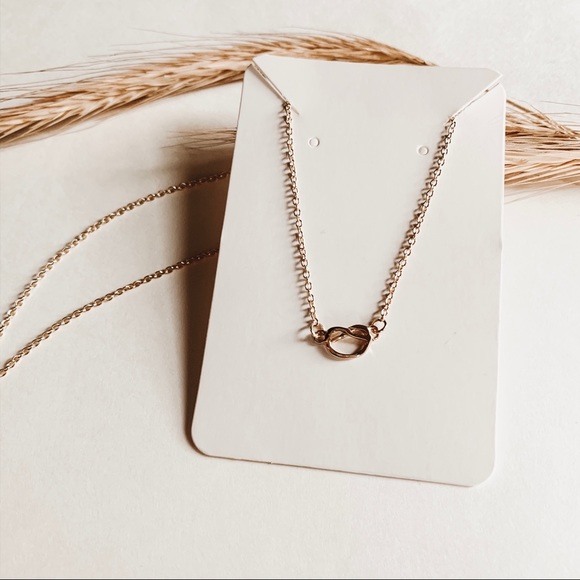 Dainty Knot Pendant Gold Necklace - Picture 2 of 3